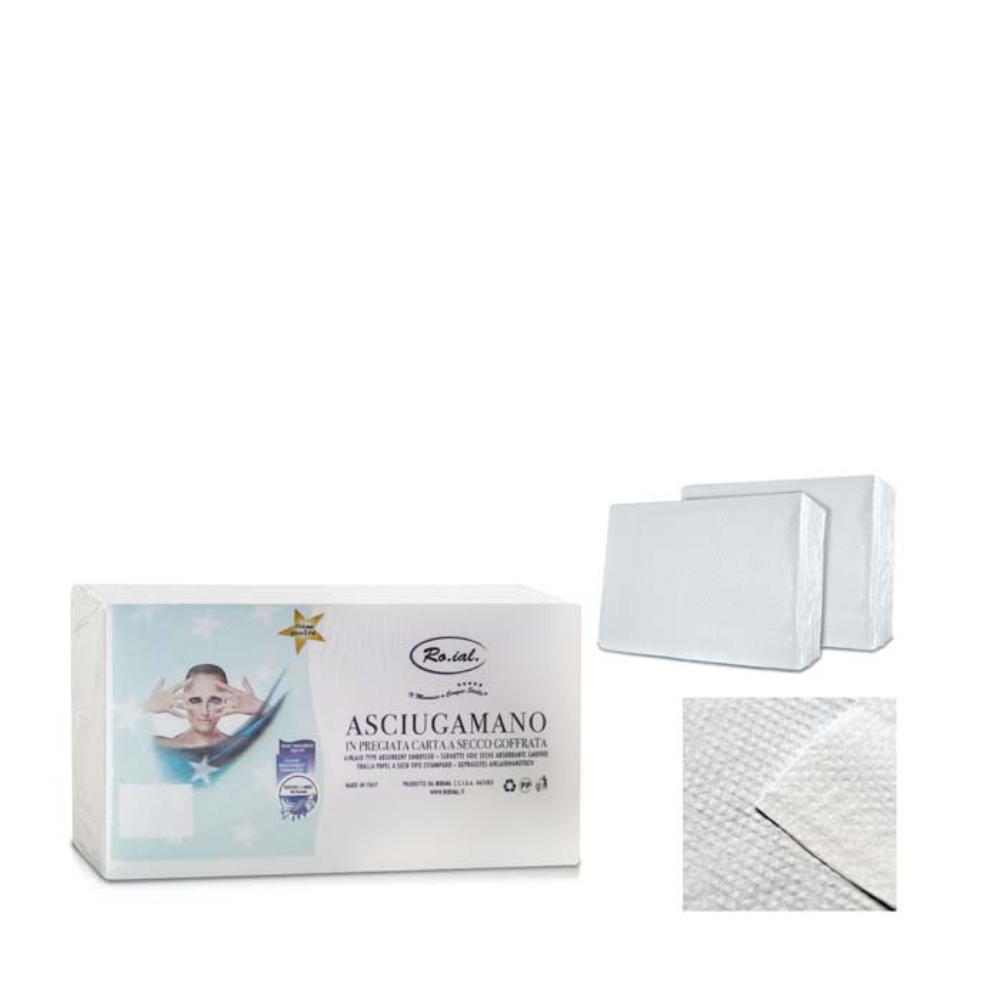 roial-asciugamano-monouso-piegato-carta-goffrato-100pz Roial Asciugamano Monouso Piegato Carta Goffrato 100Pz