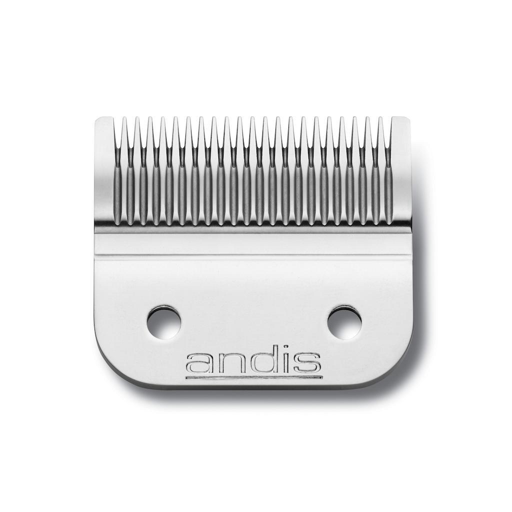 andis-tosatrice-coordless-uspro-li-lcl- Testina di taglio con lame metalliche fisse e mobili, piastra bianca con logo