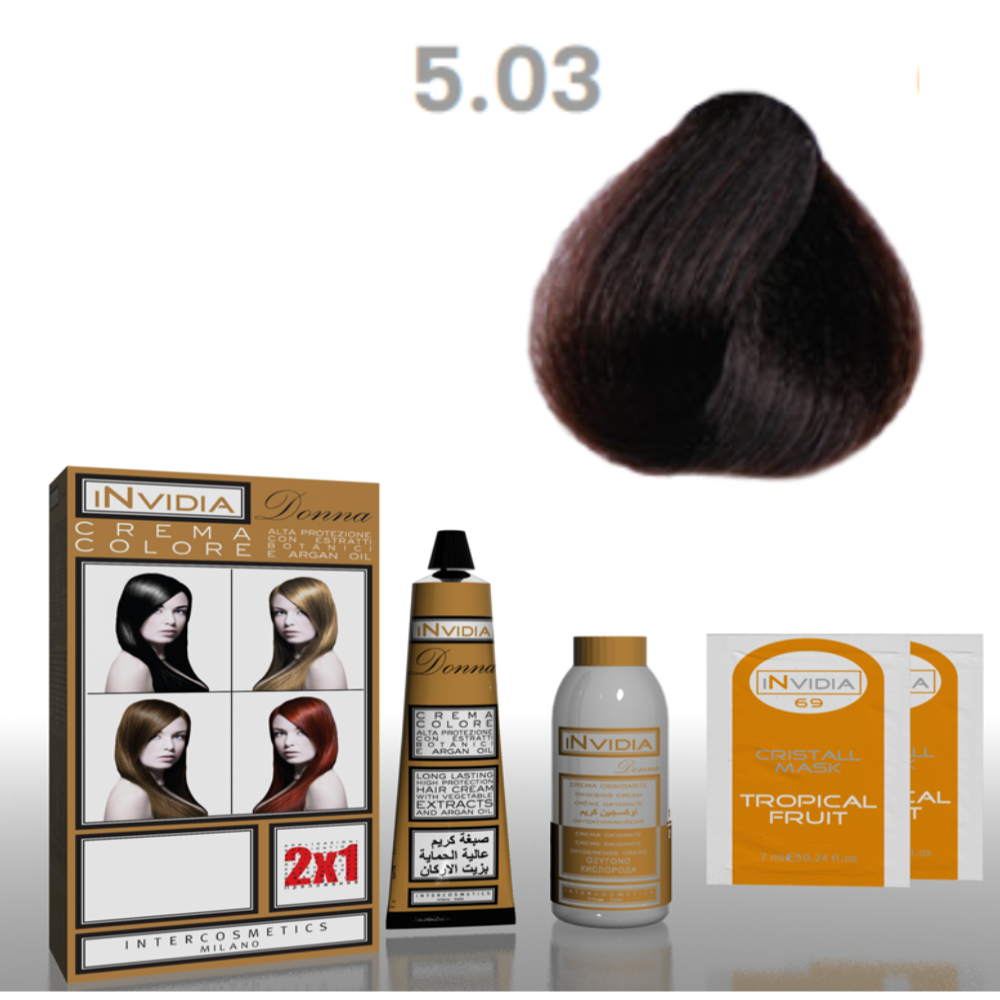 invidia-shampoo-colorante-crema-colore-donna-100ml-5.03-tabacco Invidia Shampoo Colorante Crema Colore Donna 100ML 5.03 Tabacco