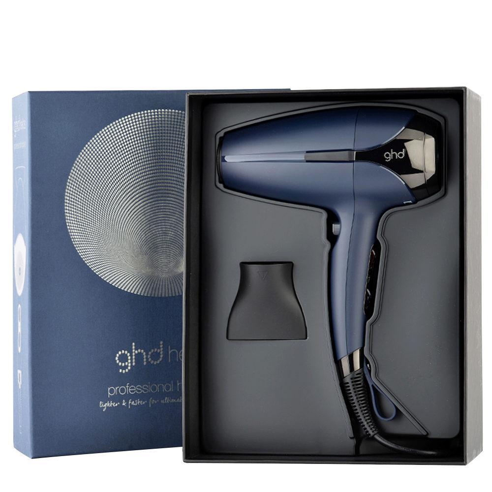 Phon GHD Helios Professional blu con cavo, diffusore di raccolta e confezione originale