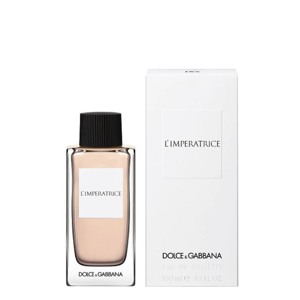 dolce&gabbana dolce & gabbana l'imperatrice edt 100ml - foto 1 Flacone di profumo L'Imperatrice con etichetta beige e tappo nero