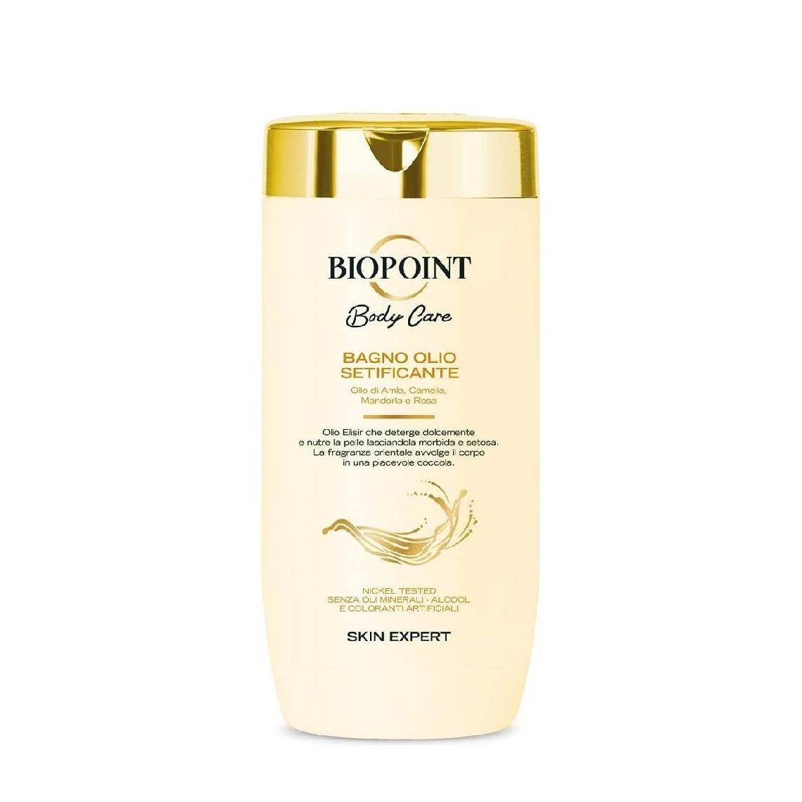 Flacone da 400 ml di bagno olio setificante Biopoint con formula arricchita