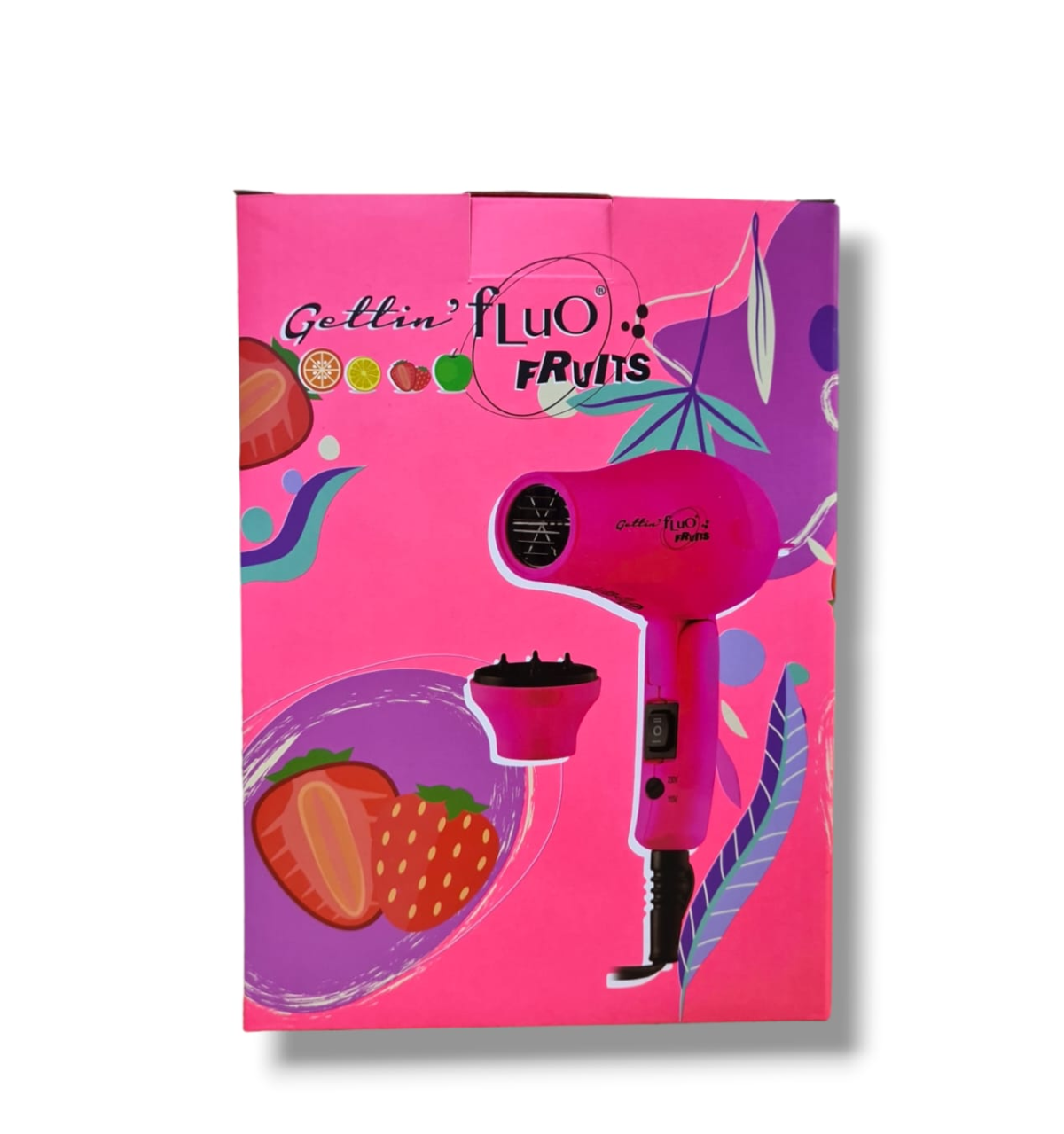 Confezione asciugacapelli Labor Mini da viaggio fucsia con grafiche
