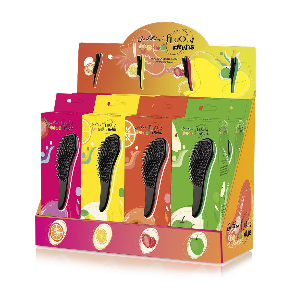 Espositore con spazzole colorate Getting Fluo Fruits