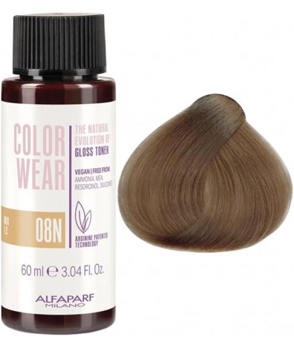 Alfaparf Toner Color Wear Liquid Gloss 60ML 08N Biondo Chiaro Naturale