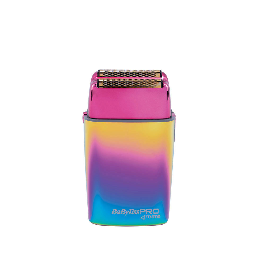 baby-liss-pro-for-artists-rasoio-cordless-foil-fx02-fxfs2ie Rasoio cordless Babyliss con corpo a gradiente di colore (rosa, giallo, viola, blu) e testina foil dorata