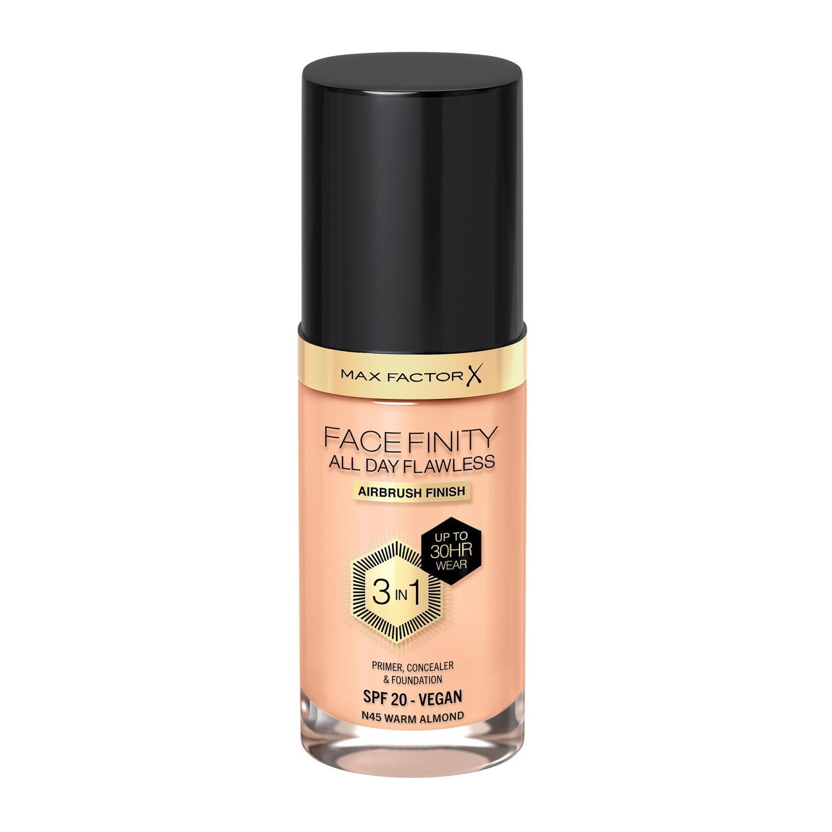 max-factor-fondotinta-all-day-flawless-3-in-1-n.45-warm-almond Max Factor Fondotinta All Day Flawless 3 IN 1 N.45 Warm Almond