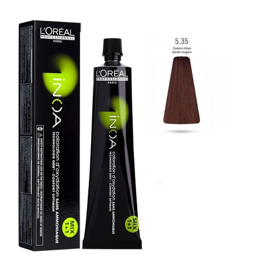 L'Oru00e9al Tinta Inoa Senza Ammoniaca 60ML 5.35 Castano Chiaro Dorato Mogano