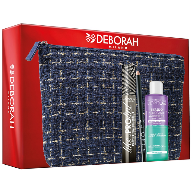 deborah-pochette-blu-foderata-mascara-+-matita-+-struccante Deborah Pochette Blu Foderata Mascara + Matita + Struccante