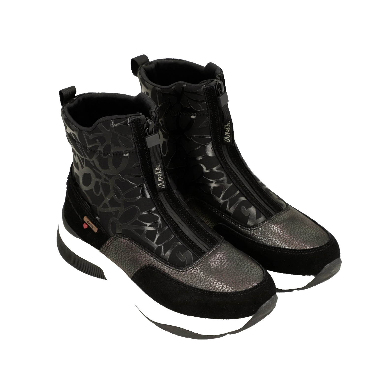 Stivaletto sportivo ANEKKE nero elegante con dettagli, vista laterale