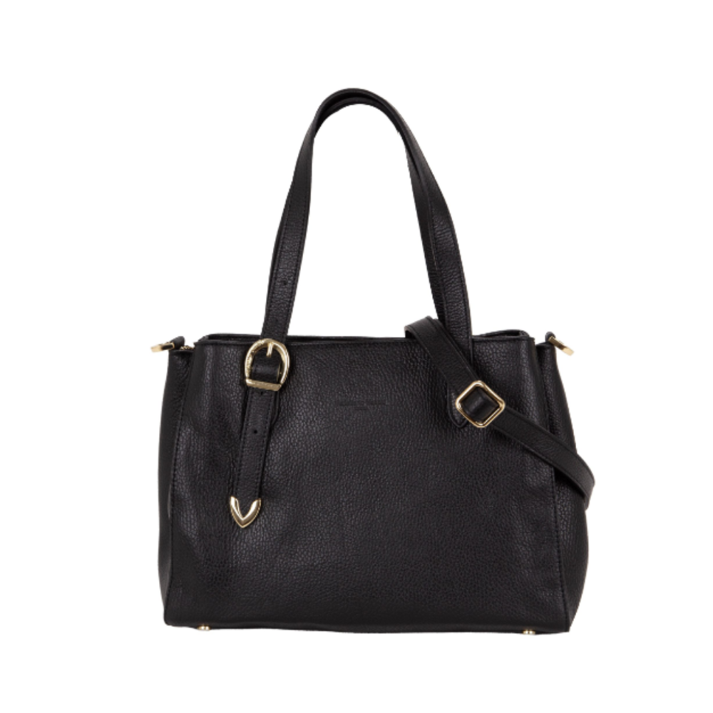 pelletteria veneta pelletteria veneta borsa borsa a mano media in pelle nera - foto 1 Borsa a mano media in pelle nera Pelletteria Veneta con manici e accessori in metallo dorato