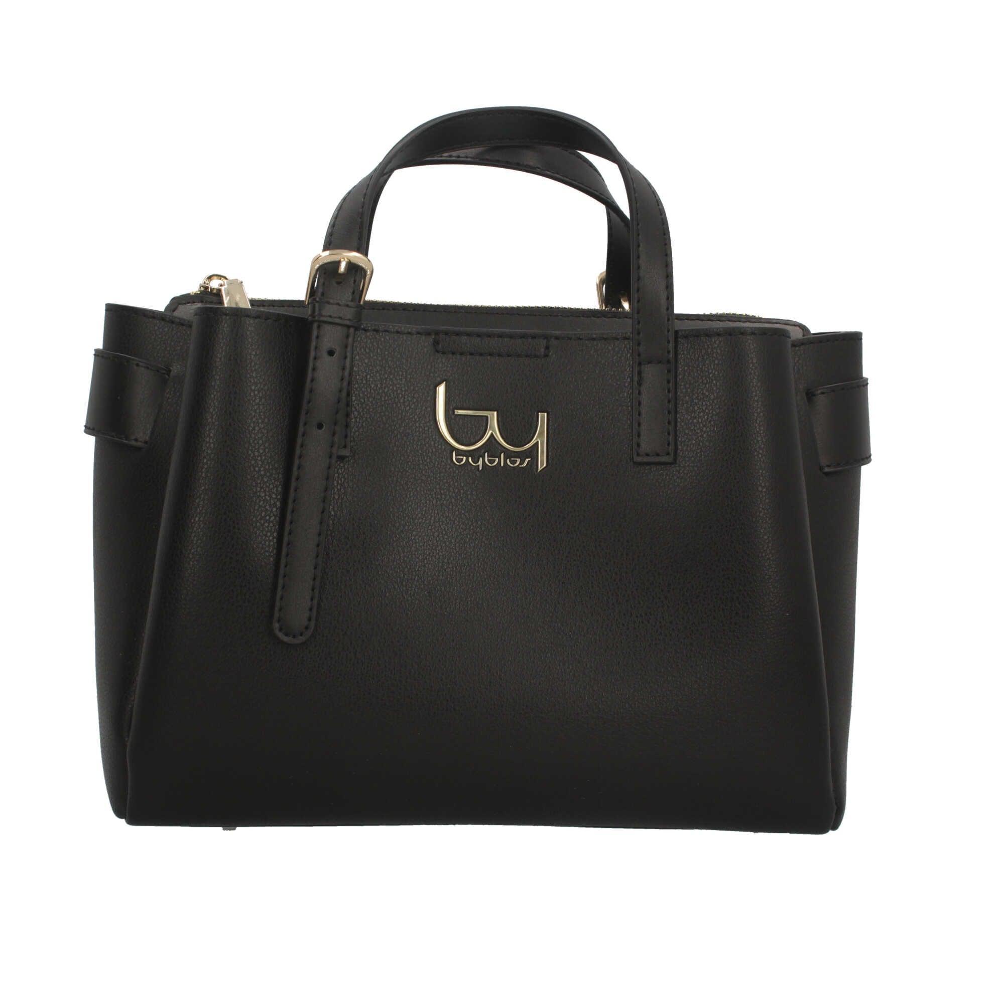 byblos byblos borsa tessuto black bybs24b01 t04 - foto 1 Borsa Byblos tessuto nero con manici e logo frontale