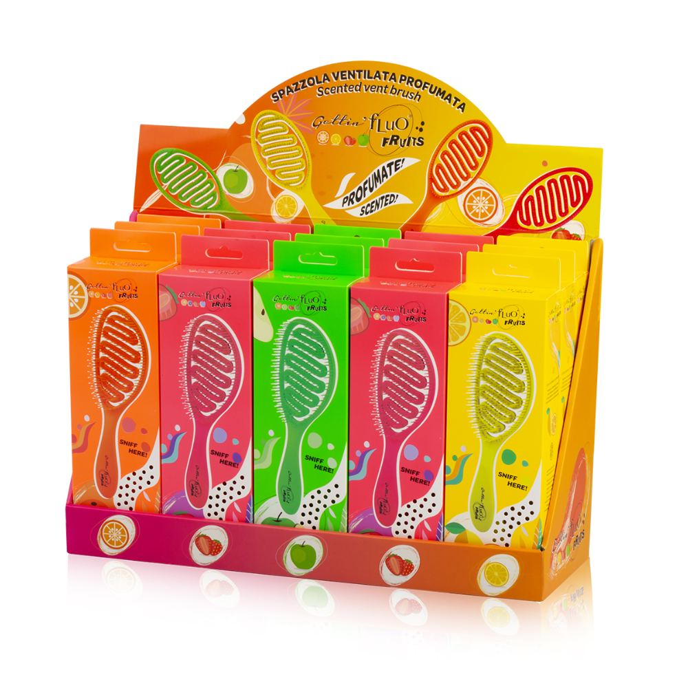 labor-spazzola-ventilata-profumata-gettin-fluo-c832-colore-casuale Confezione di vendita con spazzole ventilate colorate assortite della linea Gettin Fluo