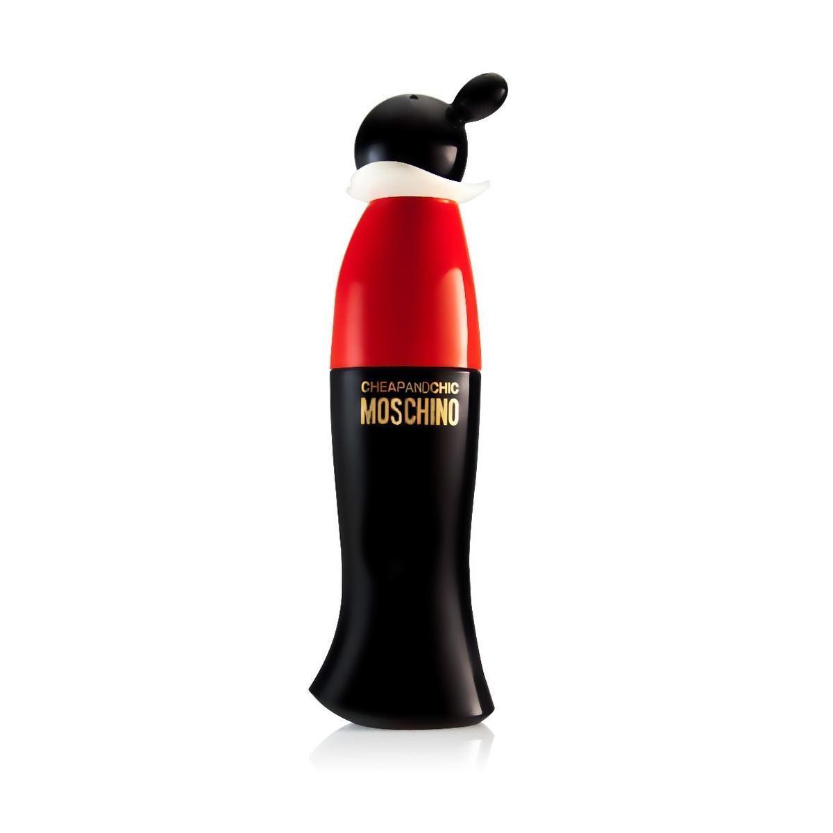 moschino e.d.t.cheep & chic vapo 100 ml - foto 1 Bottiglia profumo Moschino Cheap & Chic EDT 100 ml, bicolore nero e rosso con tappo nero