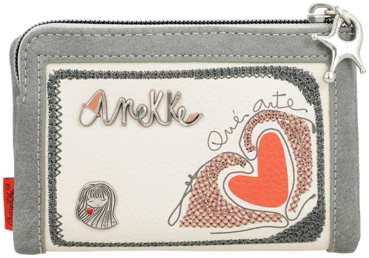 anekke anekke portafoglio sintetico 40769-912 - foto 1 Portafoglio sintetico ANEKKE con dettagli decorativi, cuore rosso e scritta sulla tasca