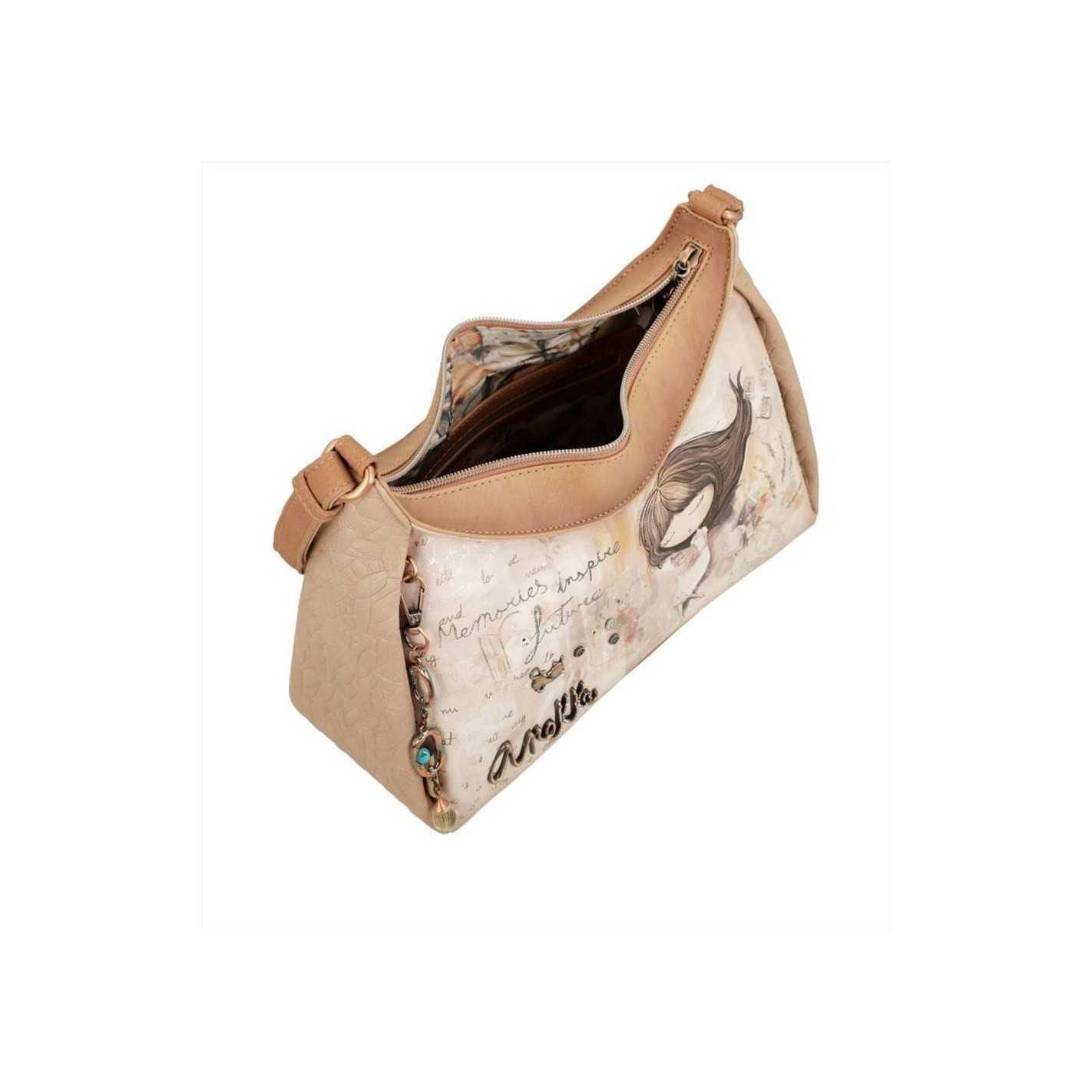 Anekke Borsa a Tracolla Media Memories, borsa aperta con interno marrone