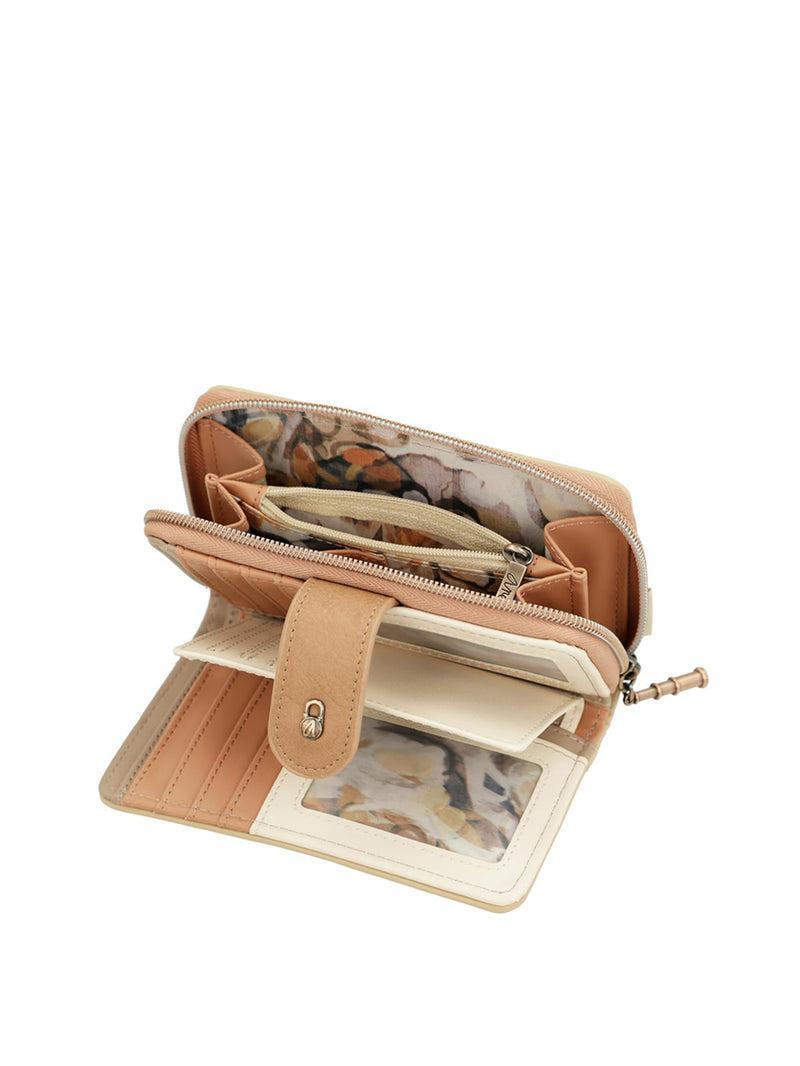 anekke-portafoglio-multicolore-40809-909 Portafoglio aperto, interno marrone con scomparti, tasche e carte di credito