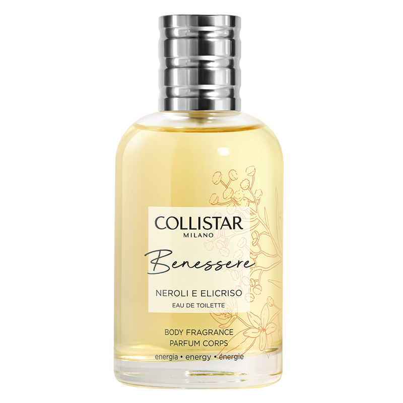 Bottiglia Collistar Benessere Eau de Toilette 100ml, flacone trasparente con tappo argentato