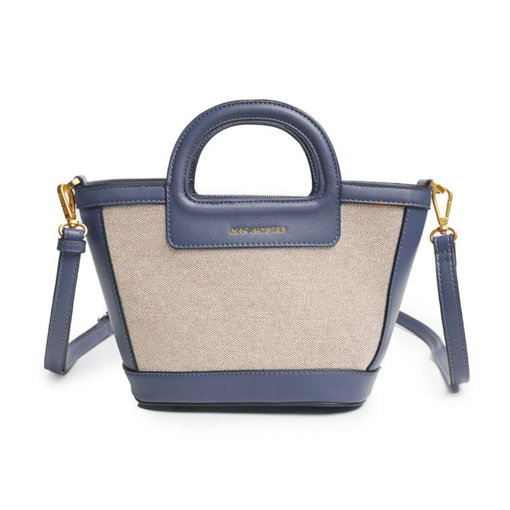 mac alyster mac alyster borsa marine ms-553-01 - foto 1 Borsa a mano bicolore blu navy e beige con manici e tracolla
