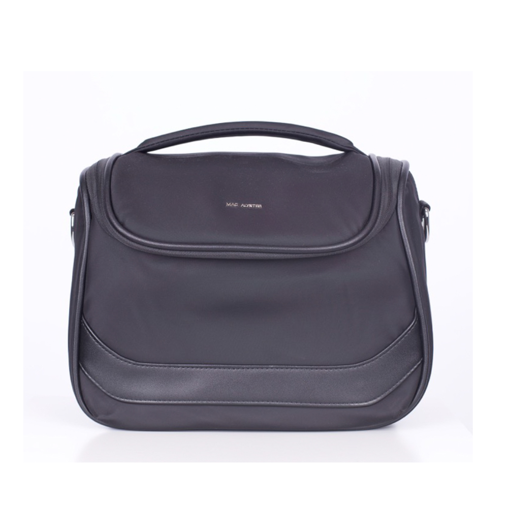 MAC ALYSTER borsa nera con manico e tasche frontali