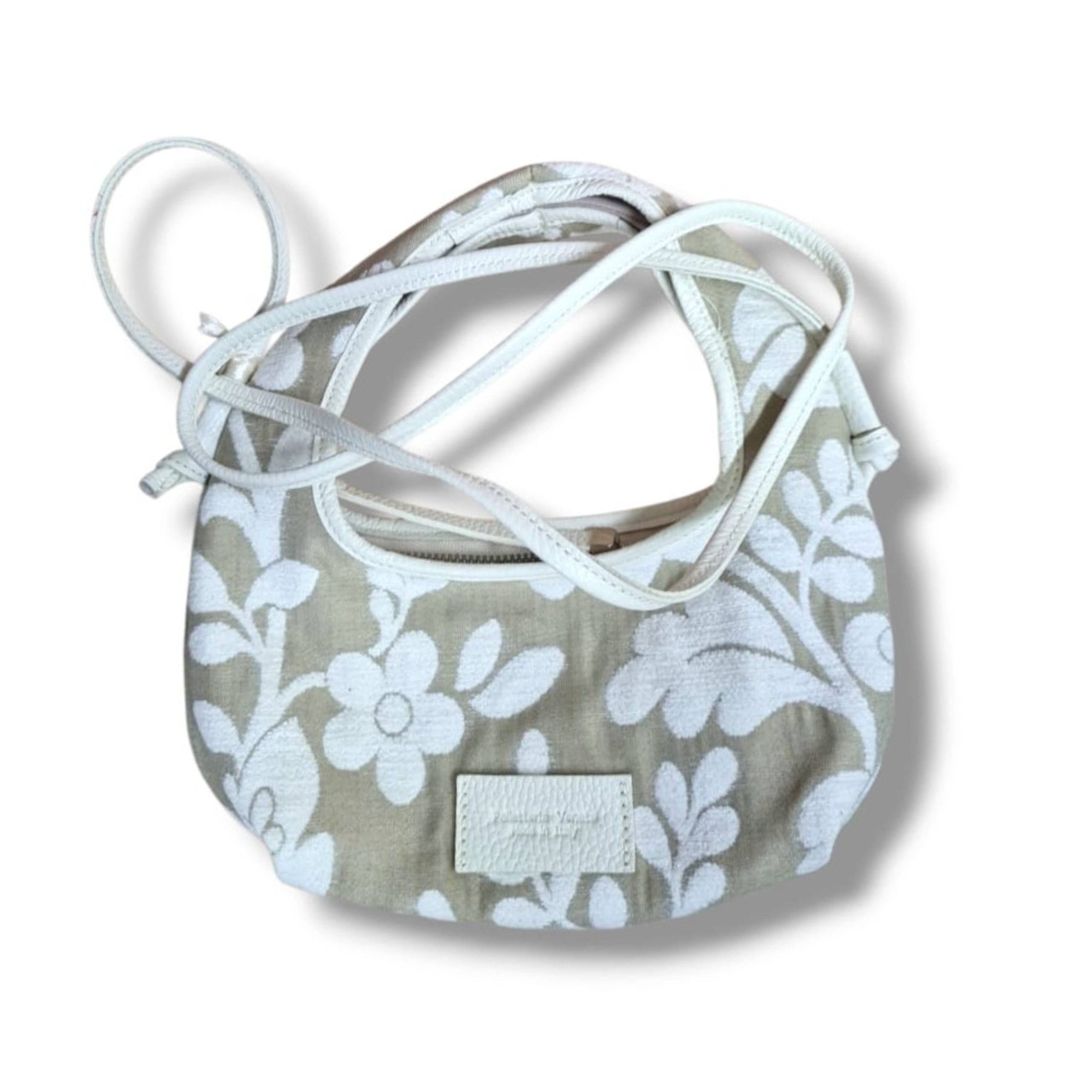 pelletteria veneta pelletteria veneta borsa a tracolla in tessuto damsacato e pelle dollaro linea venezia bianco t25702-bianco - foto 1 Borsa a tracolla Venezia in tessuto damsacato bianco