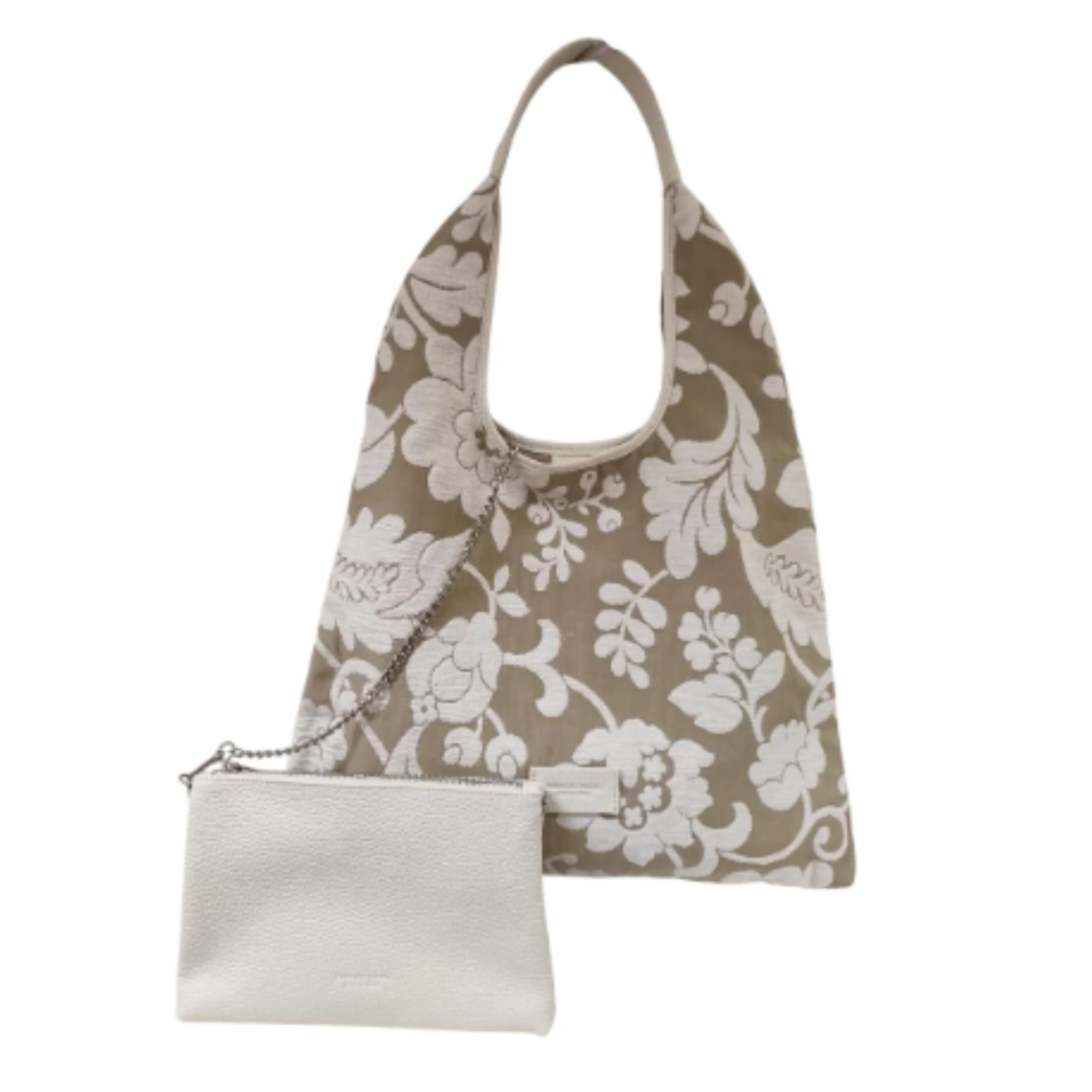 pelletteria veneta pelletteria veneta borsa a mano media in paglia e pelle dollaro linea caorle bianco p25071-bianco - foto 1 Borsa a mano media in paglia e pelle con motivo floreale, manici e pochette coordinata