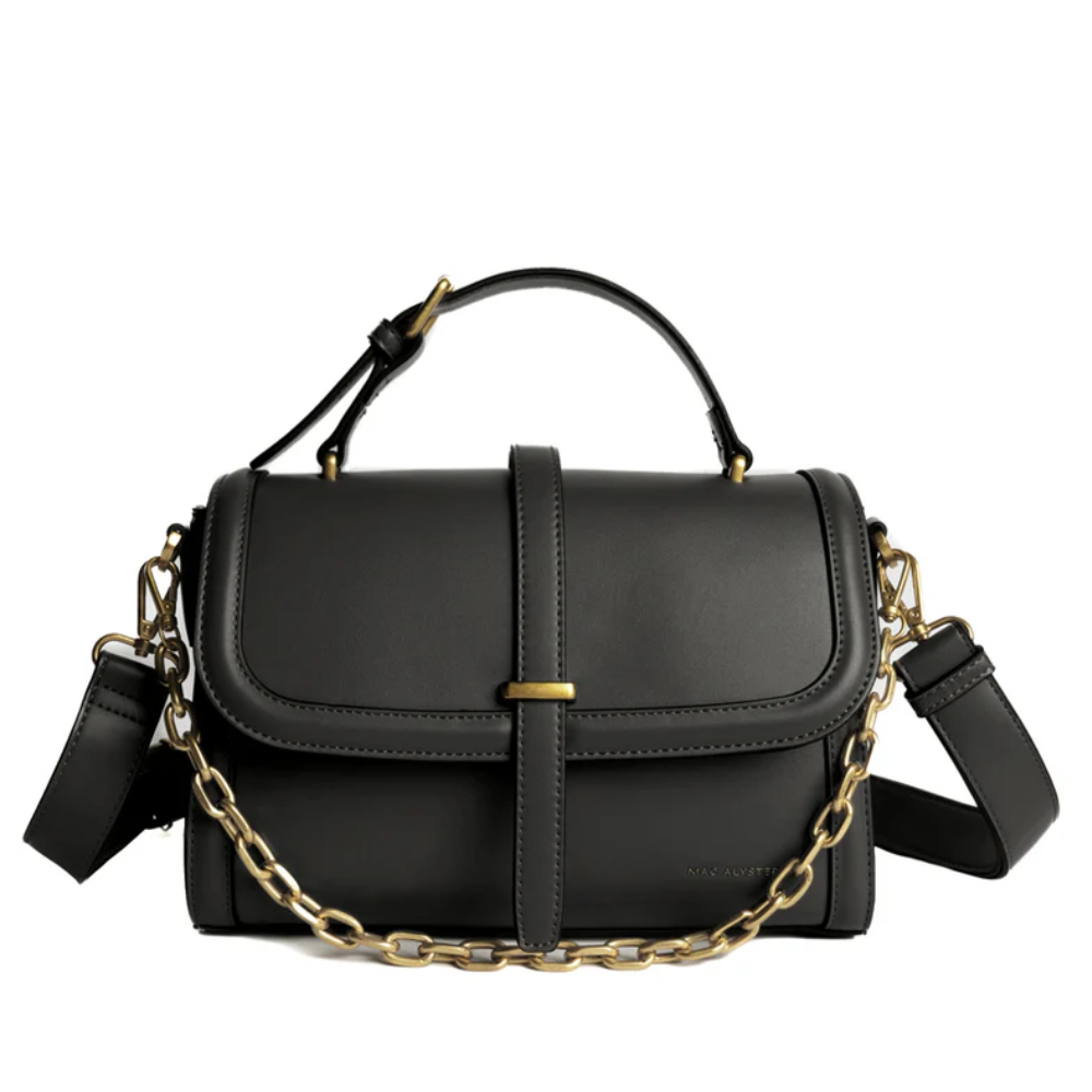 pelletteria veneta pelletteria veneta portafoglio ocean pfv1526-ocean - foto 1 Borsa a mano e spalla nera in pelle con catena dorata, manico e tracolla
