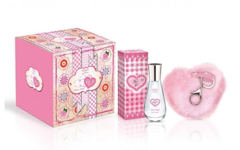 gocce di napoleon conf.gocce amor di rosa edt 30ml - foto 1 Confezione regalo rosa con scatola decorata, flacone EDT 30ml e contenitore a forma di cuore