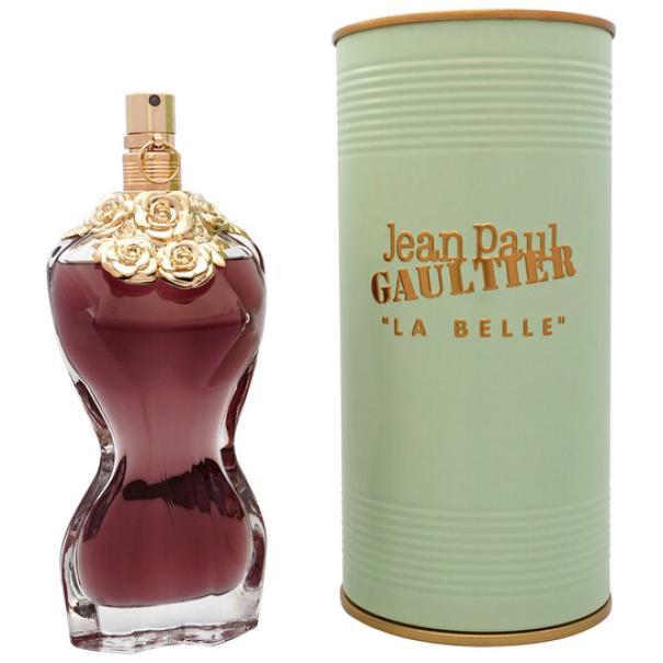 jean paul gaultier e.d.p.gaultier la belle 100 ml - foto 1 Flacone di profumo a forma di donna in vetro rosso-bordeaux con tappo dorato e confezione Jean Paul Gaultier La Belle