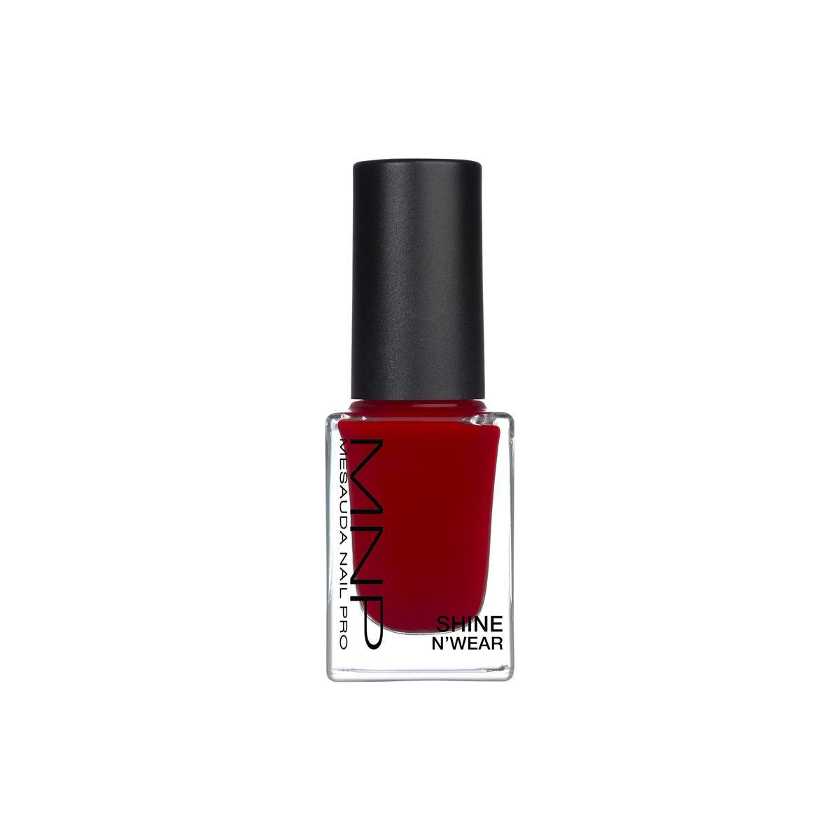 Smalto unghie MNP Shine N'Wear colore rosso LE ROUGE, flacone 10ml con tappo nero