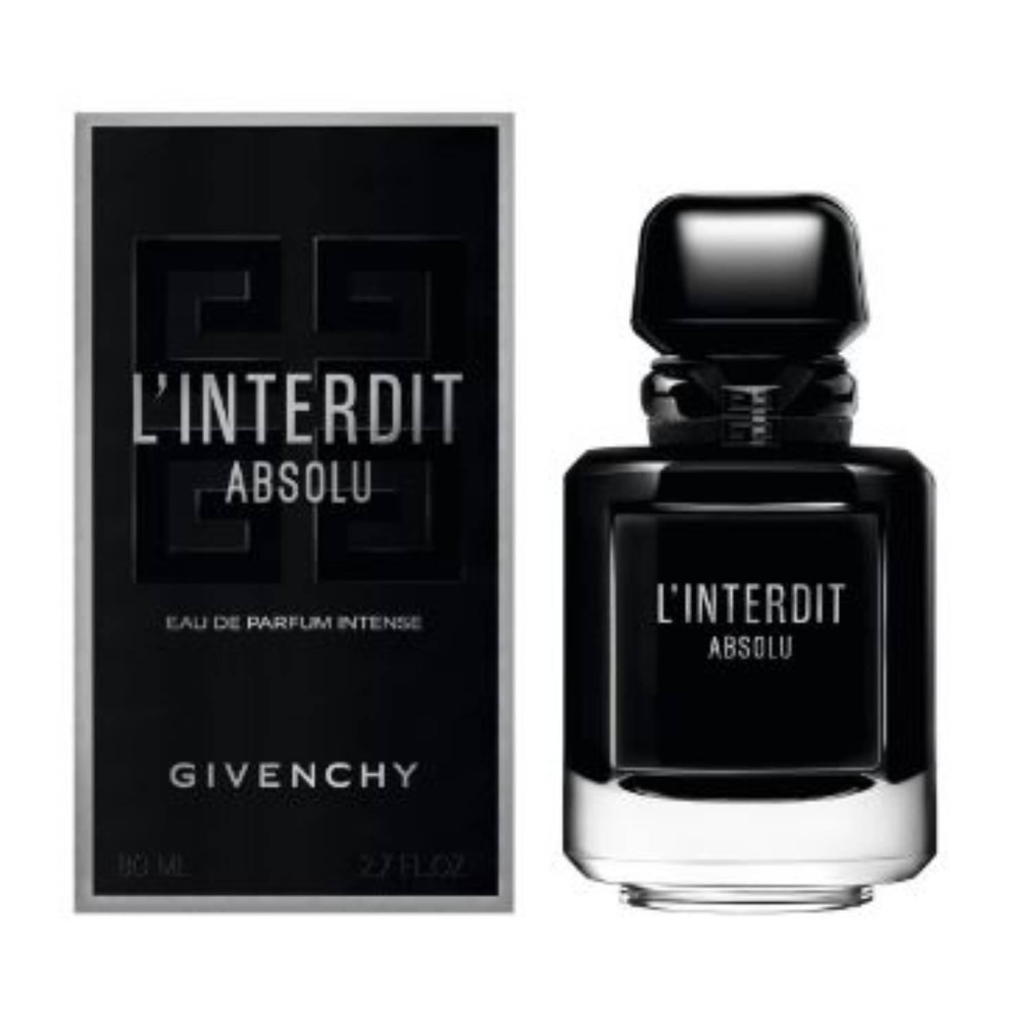 Profumo Givenchy L'Interdit Absolu 80ml, flacone nero e confezione