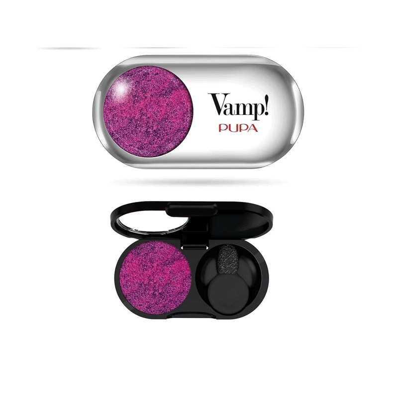 Ombretto Vamp Pupa due tonalità metallica viola magenta e nera con applicatore