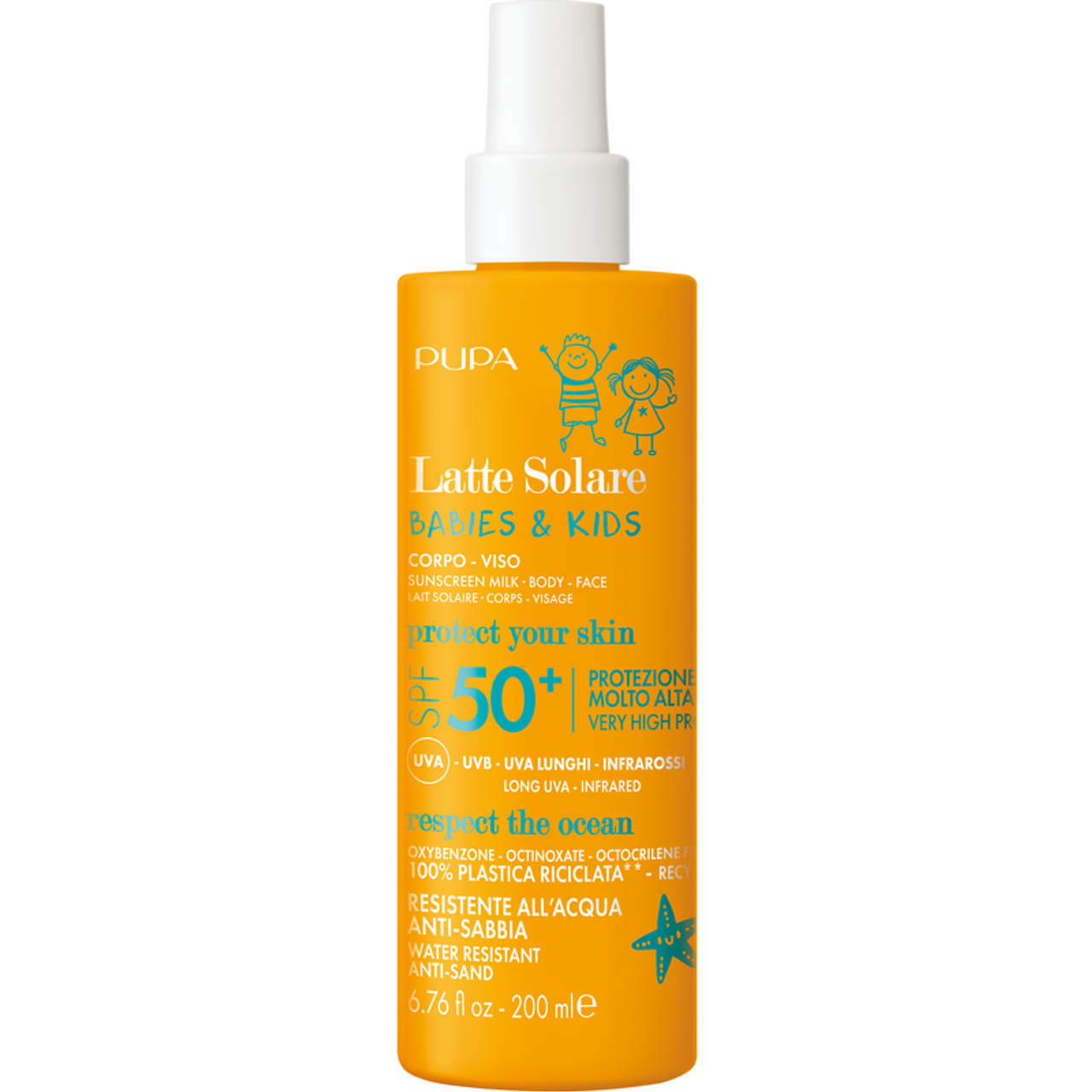 pupa pupa sun babies & kids latte sol.50+ 200 - foto 1 Latte solare protezione 50+ per bambini e neonati
