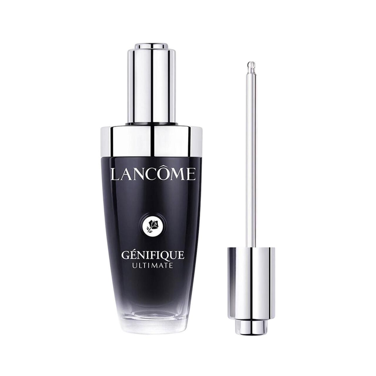 lancome lan.genifique siero ultimate 50ml - foto 1 Bottiglia di siero Lancôme Genifique Ultimate 50ml con contagocce su sfondo bianco