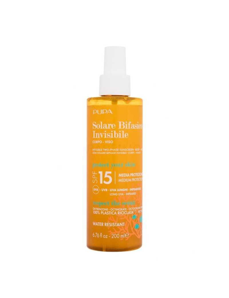 pupa pupa sun bifa.inv.spf15 200ml - foto 1 Pupa Bifase Solare SPF15 - Spray solare bifasico da 200ml
