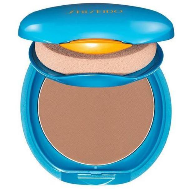 shiseido shiseido sun f.t.comp.70 di spf30 12g - foto 1 Compatto solare Shiseido SPF30 12g, blu con polvere beige, aperto