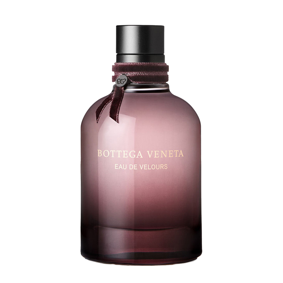 Bottiglia profumo Bottega Veneta Eau Velours 30ml, flacone sfumato rosa-marrone, tappo nero