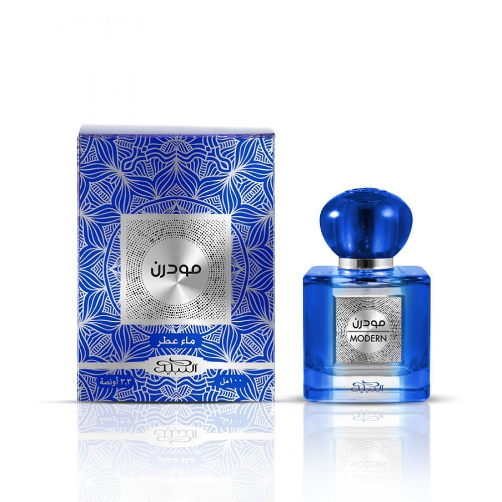 nabeel e.d.p.nabeel modern 100ml - foto 1 Bottiglia profumo NABEEL E.D.P. Modern blu con confezione decorata blu e bianca