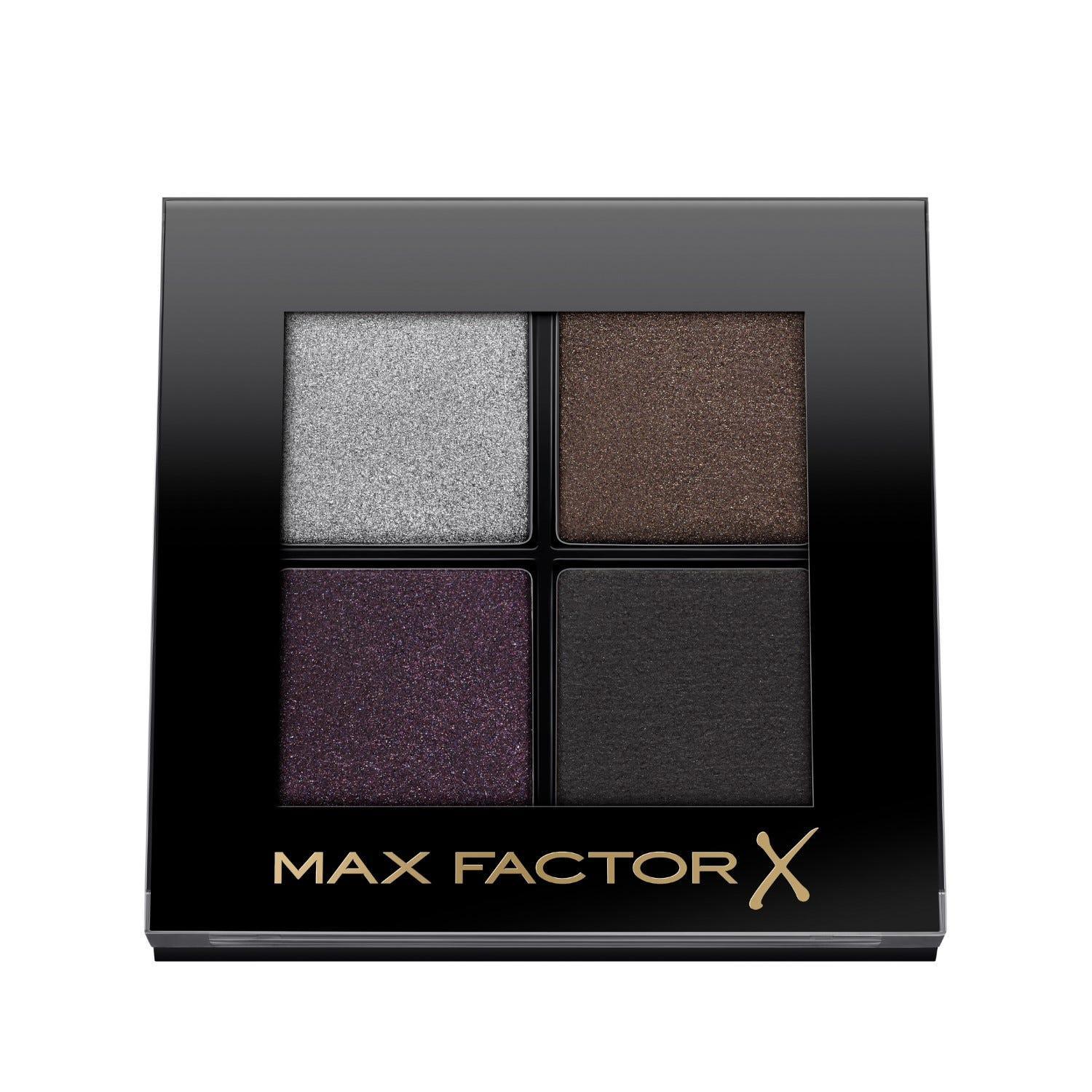 Palette ombretti MAX FACTOR 4 colori: grigio chiaro, marrone, viola, grigio scuro