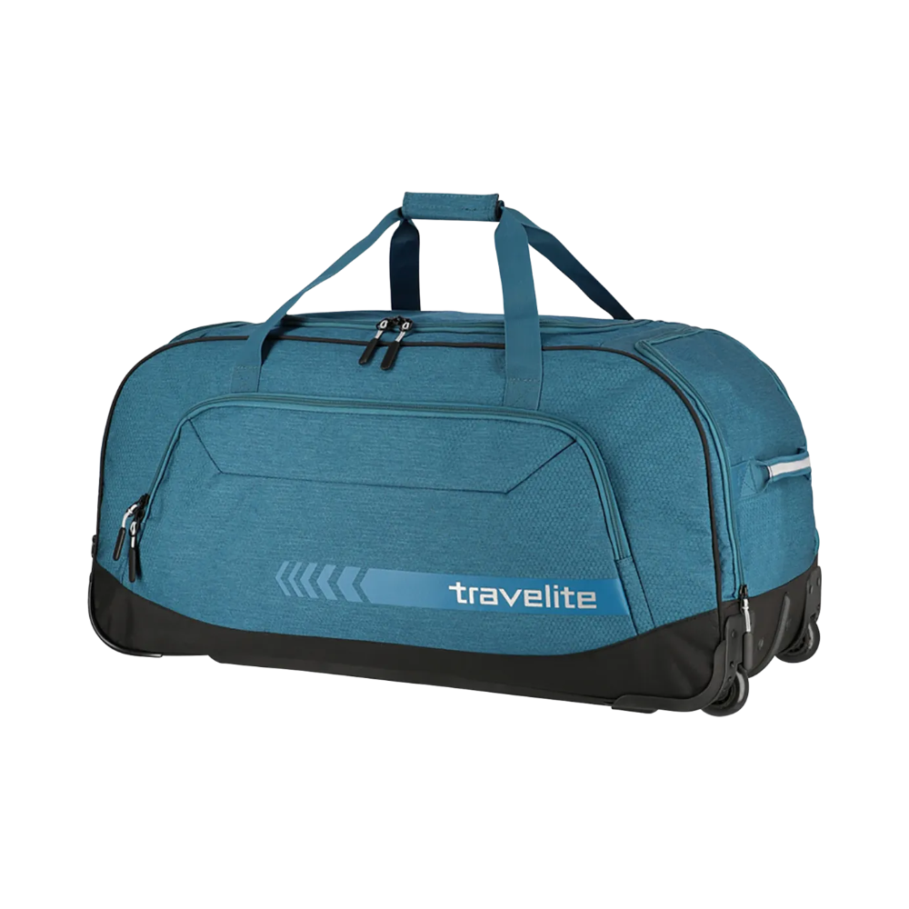 Borsone Travelite Kick Off con ruote, colore azzurro teal e base nera