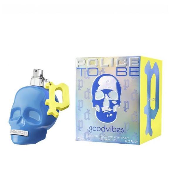 police e.d.t.police goodvibes man 40ml - foto 1 Profumo E.D.T. Police Good Vibes Man da 40ml, flacone azzurro con etichetta