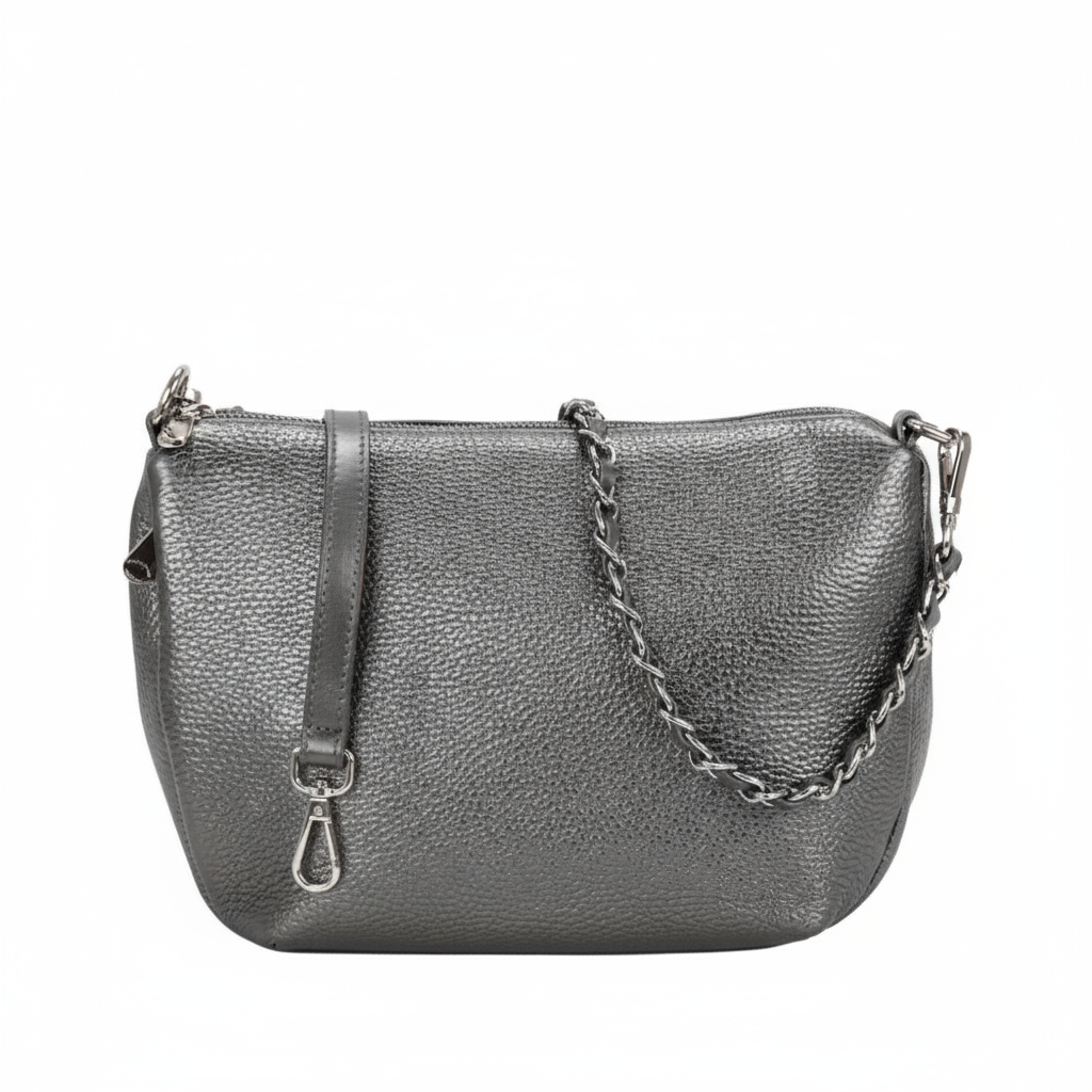 pelletteria veneta pelletteria veneta borsa donna ducato d25316 acciaio - foto 1 Borsa donna DUCATO D25316, colore acciaio, in pelle con tracolla a catena