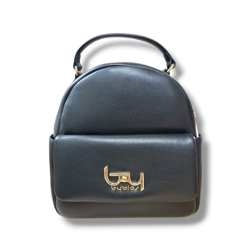 byblos byblos zaino sintetico amina bybs57b03 t04 nero - foto 1 Zaino sintetico nero Byblos Amina, manico superiore, logo dorato
