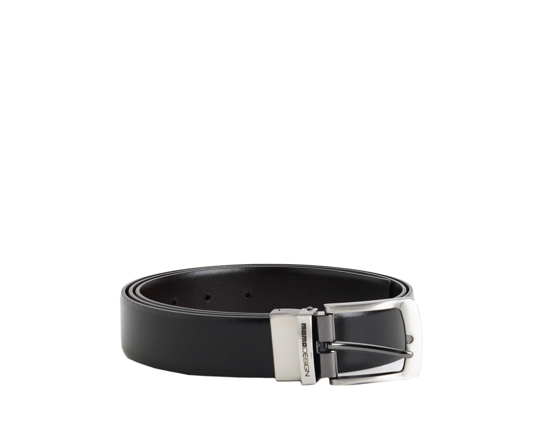 momo design momo cintura belts black/moro mo-80cn cm115 - foto 1 Cintura nera in pelle con fibbia metallica, vista dalla parte anteriore
