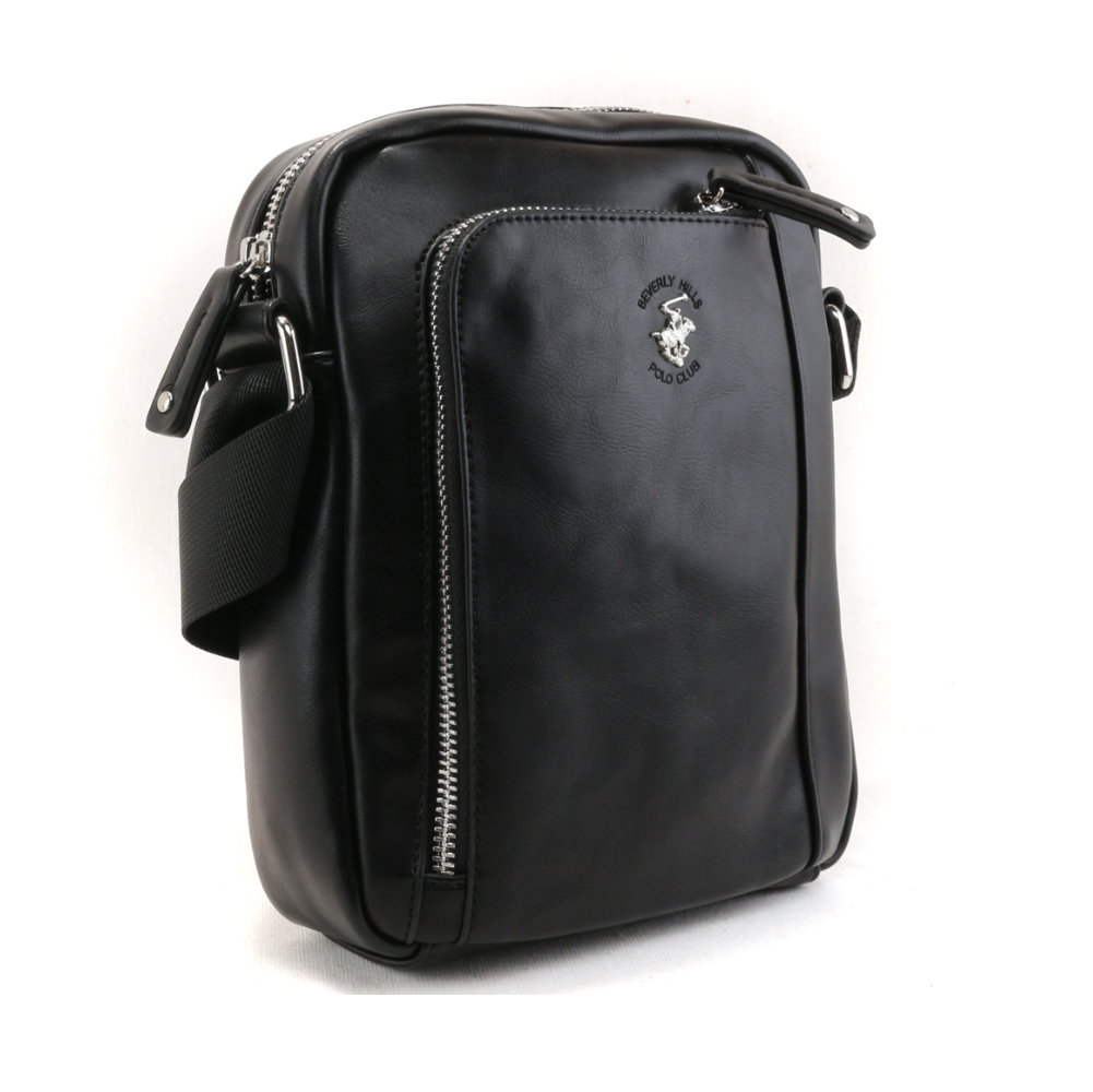 Tracolla uomo pelle nera Beverly Hills Polo Club BH-1182