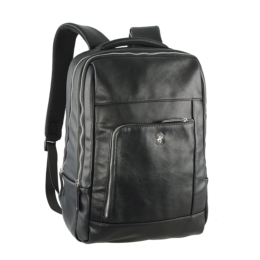 Zaino POLO CLUB Beverly Hills pelle nera, modello BH-1183 Moro, vista frontale