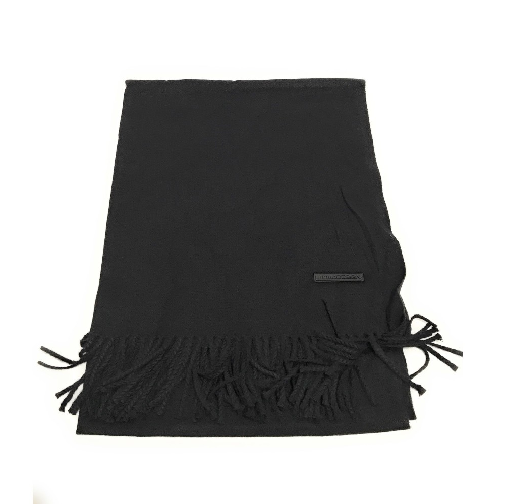 Sciarpa MOMO DESIGN SCIRAPA nera in cotone con frange