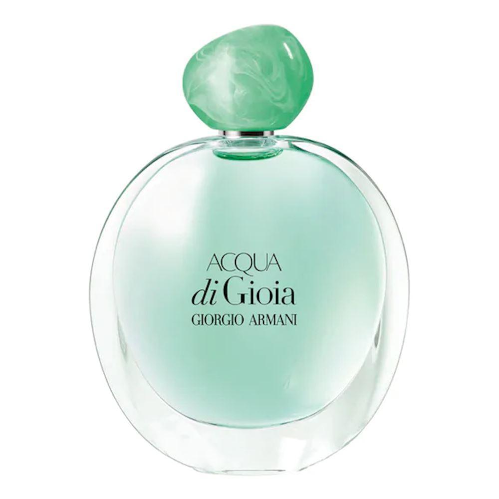 giorgio armani e.d.p.acqua di gioia int.100m - foto 1 Bottiglia profumo Acqua di Gioia Giorgio Armani 100 ml, tappo sferico verde trasparente, flacone azzurro-verde