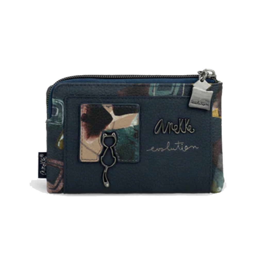 anekke anekke portafoglio donna 41779-912 - foto 1 Portafoglio donna ANEKKE blu con decorazioni grafiche