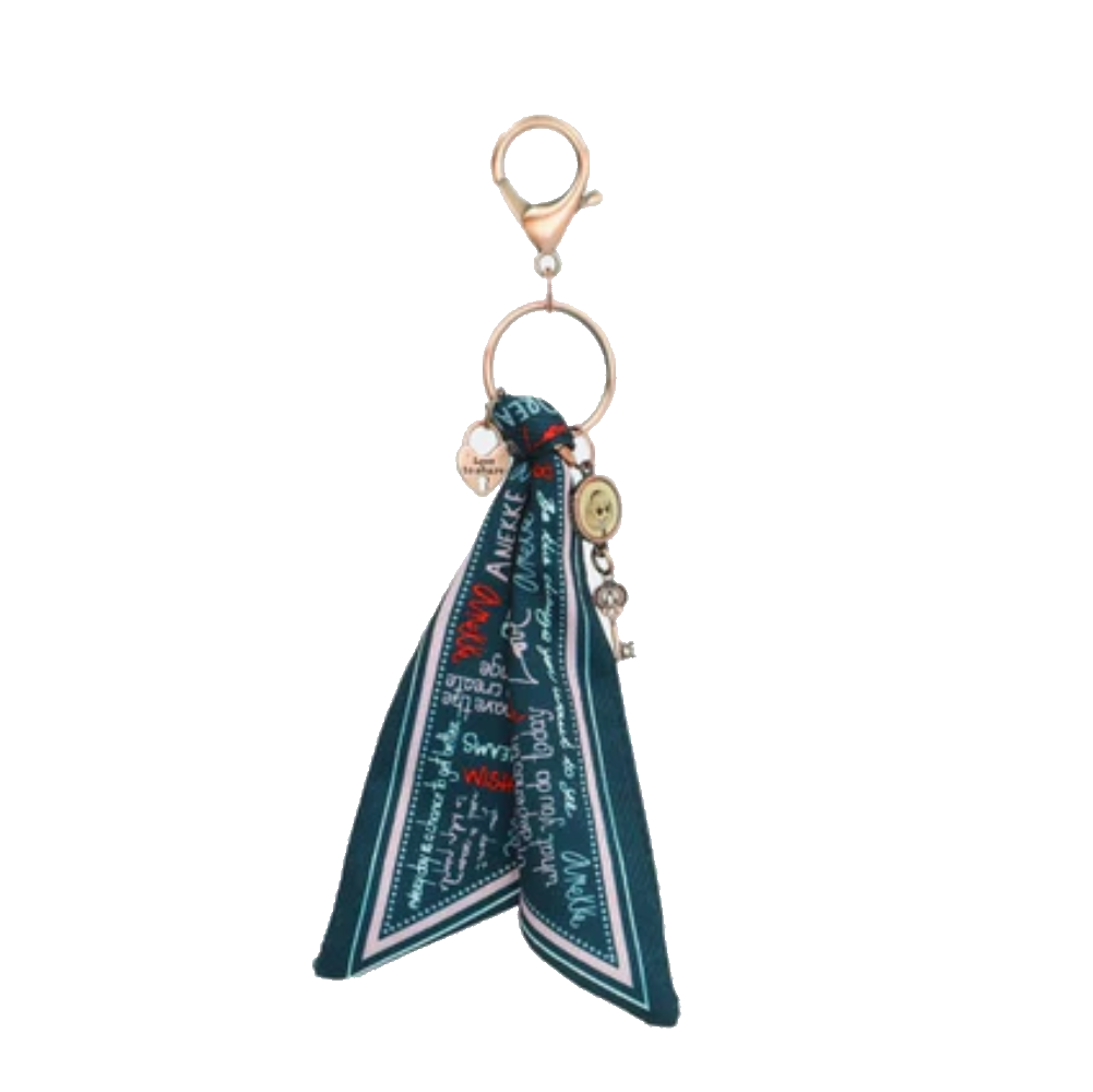 anekke anekke portachiave solidario b54534524 - foto 1 Portachiave solidario ANEKKE con sciarpa-foulard blu e accessori metallici